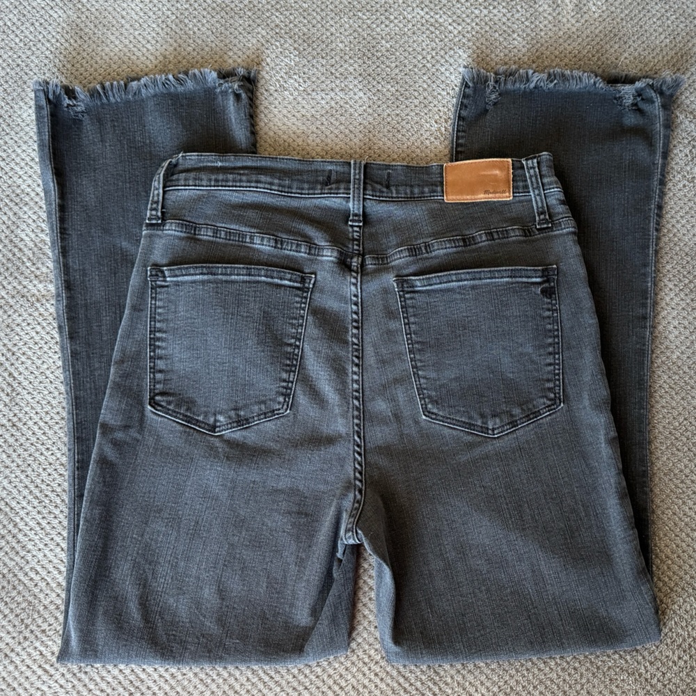 Madewell Cali Demi-Boot Jean Chewed Hem Berkley Black Size 27 J6566